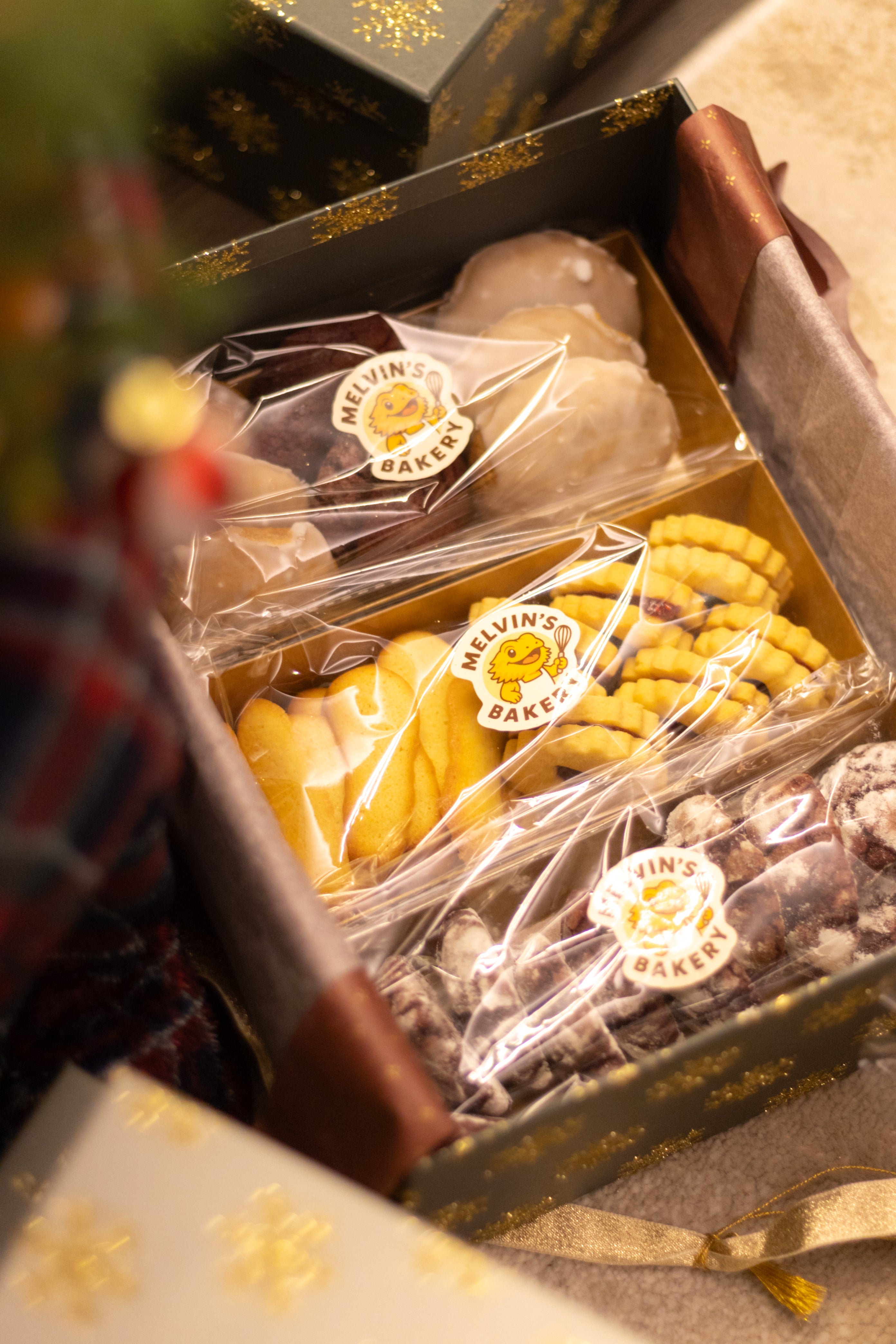 Gift box of winter biscuits