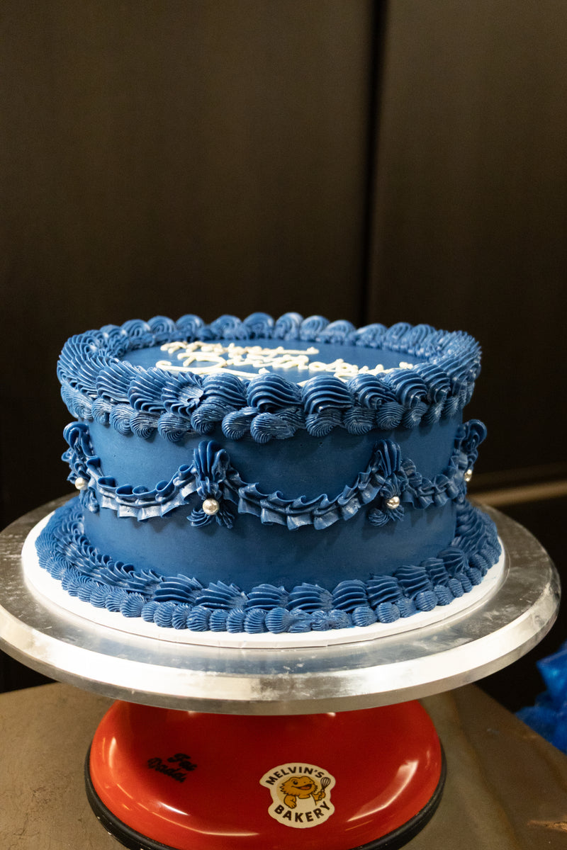 Navy Blue  Vintage Cake