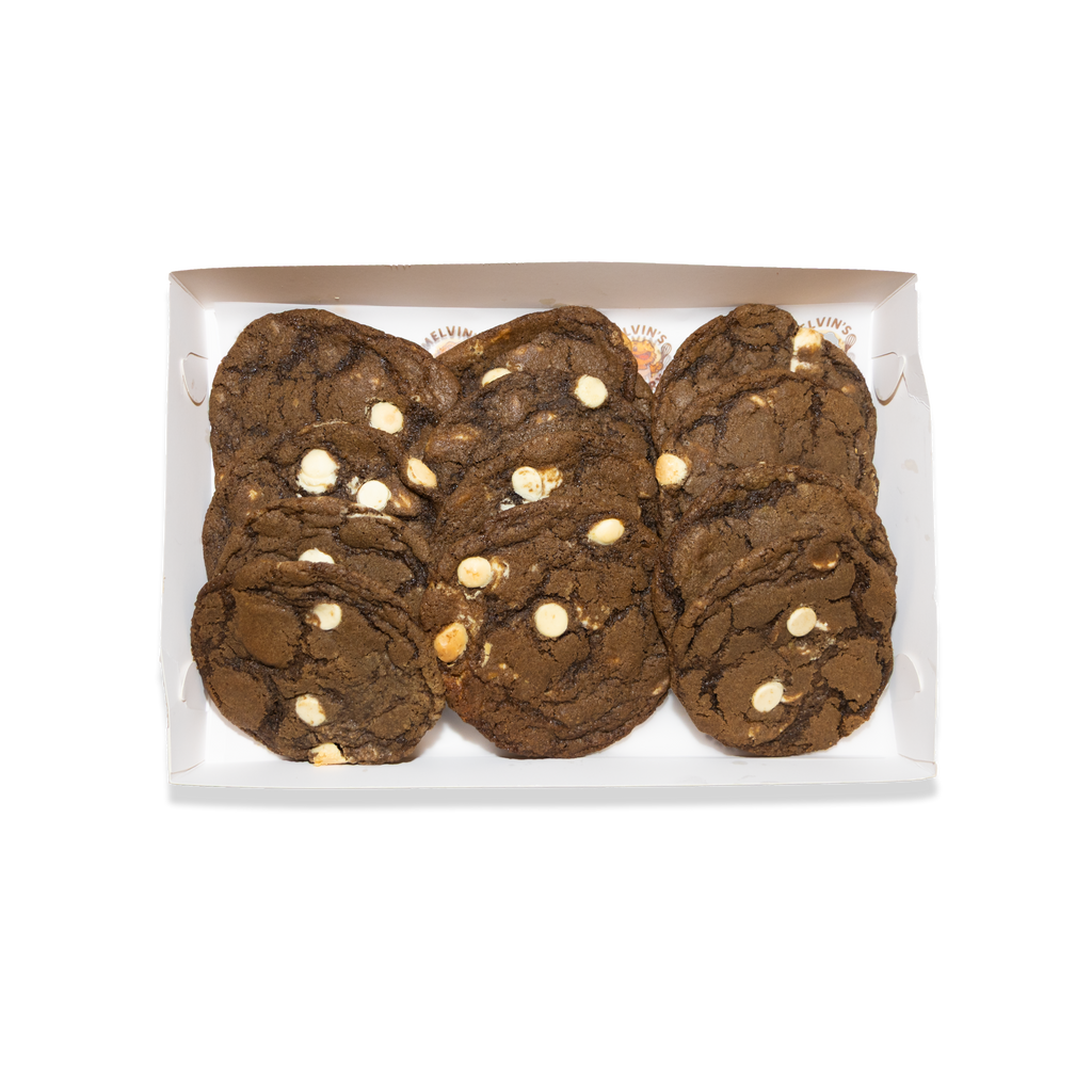 box showing 12 hojicha cookies 